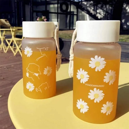 500ml Plastic Transparent Water Bottle BPA Free Portable Outdoor Sports Cup Mug Student with Rope