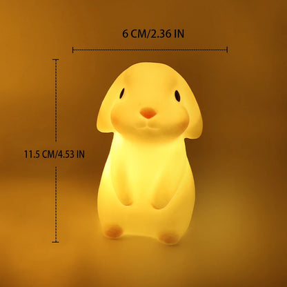 Silica Gel Night Light Bedroom Decor Lights Button Battery Powered Moonlight Cartoon Animal Lamps Children Gift Decorative Lamp