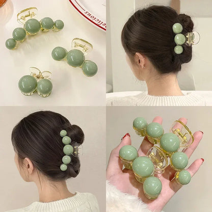 Spring and summer hair clips: French Aggreko pearl hair ornament, large hair grip clip, shark clip