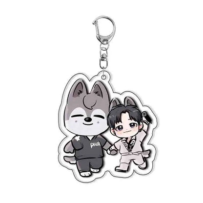 Cute Kpop Acrylic KeyChain Korean Boy Band Cartoon Backpack Pendant Keyring Car Chain Lovely Mobile Phone Accessories Fans Gifts