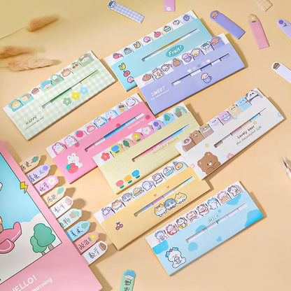 1 Piece Lytwtw's Kawaii Stationery Cartoon Animals Marker Memo Pad Bookmark Flags Index Tab Sticky Notes Label Paper Stickers