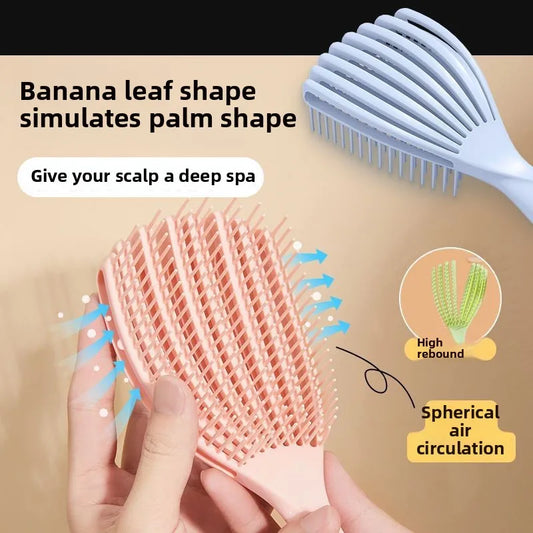 1pc Soft Silicone Detangling Comb Anti Static Hairbrush Curly Hair Shell-shaped Comb Pro Salon Tools Suitable for All Hair Types