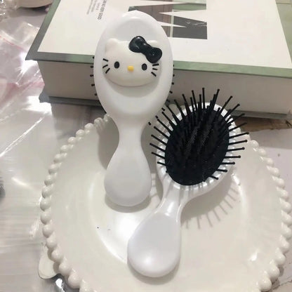 Sanrio Hello Kitty Kawaii Portable Air Cushion Comb Mirror Cartoon Anime Doll Girl Creative Cute Portable Comb Gifts for Girls