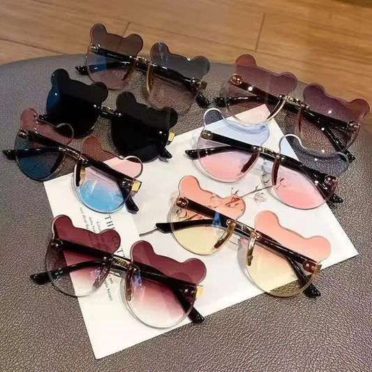 Cute Bear Sunglasses Kids Cartoon Sunglassess For Boy Girl Children Summer Resin Glasses UV400 Outdoor Beach Sunscreen Glasses